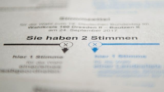 Stimmzettel für die Bundestagswahl.