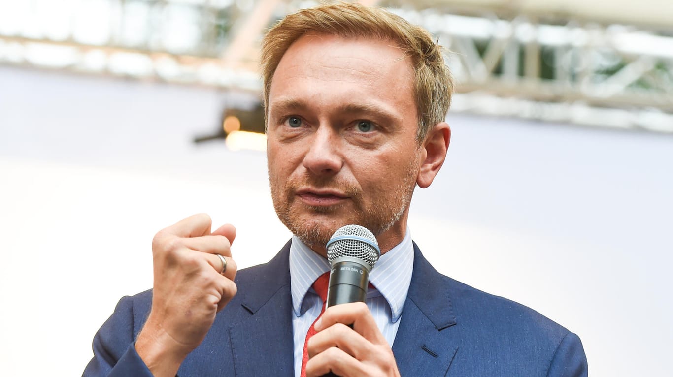 FDP-Chef Christian Lindner bei einem Wahlkampfauftritt in Hamburg.