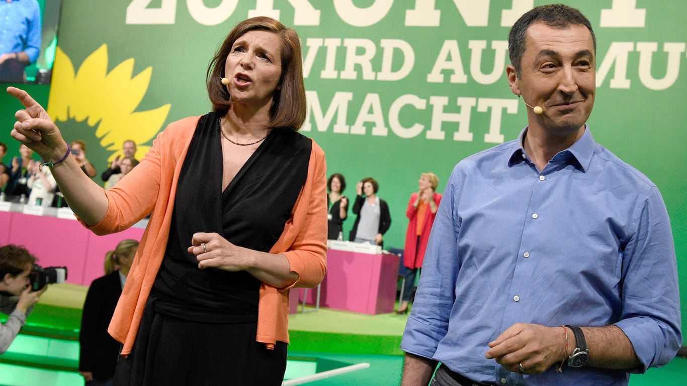 Die grünen Spitzenkandidaten Katrin Göring-Eckardt und Cem Özdemir beim Bundesparteitag in Berlin.