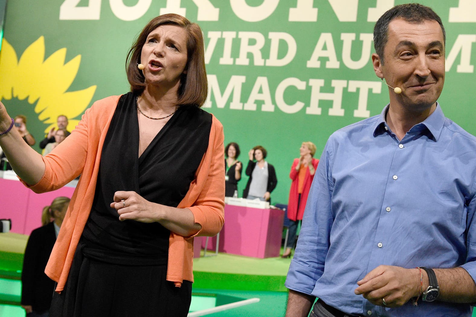 Die grünen Spitzenkandidaten Katrin Göring-Eckardt und Cem Özdemir beim Bundesparteitag in Berlin.