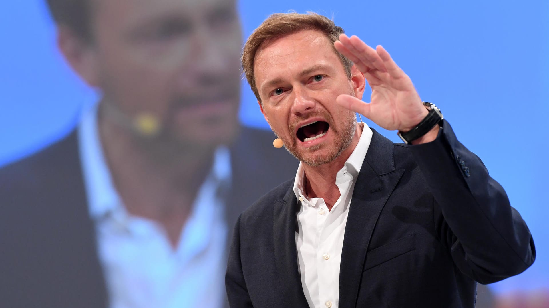 Christian Lindner bei seiner Rede auf dem Bundesparteitag der FDP in Berlin.