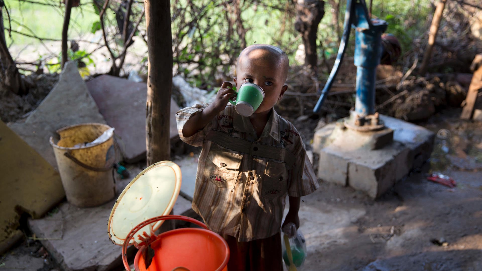 Auch in Indien, hier in Neu Delhi, müssen Rohingya in Flüchtlingscamps ausharren.