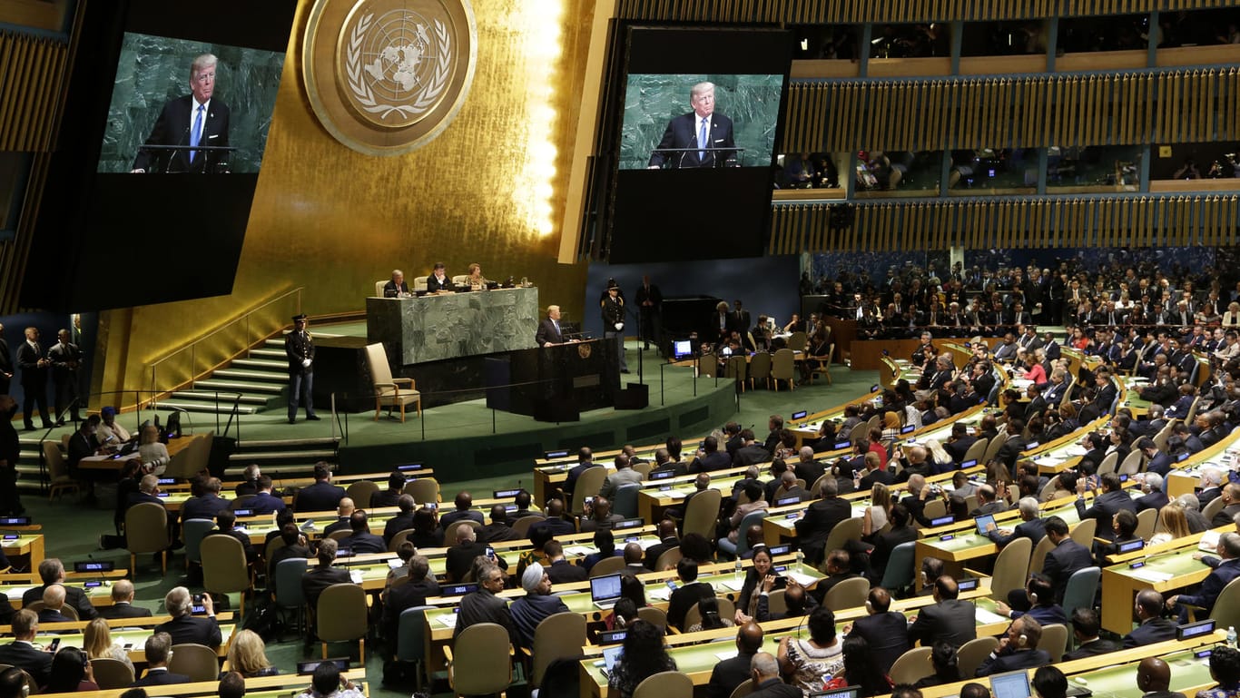 US-Präsident Donald Trump spricht in New York (USA) bei der UN-Generaldebatte der Vereinten Nationen.