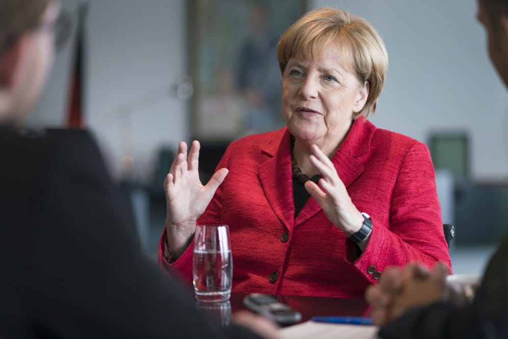 Bundeskanzlerin Angela Merkel (CDU) im September 2017 im Interview mit t-online.de