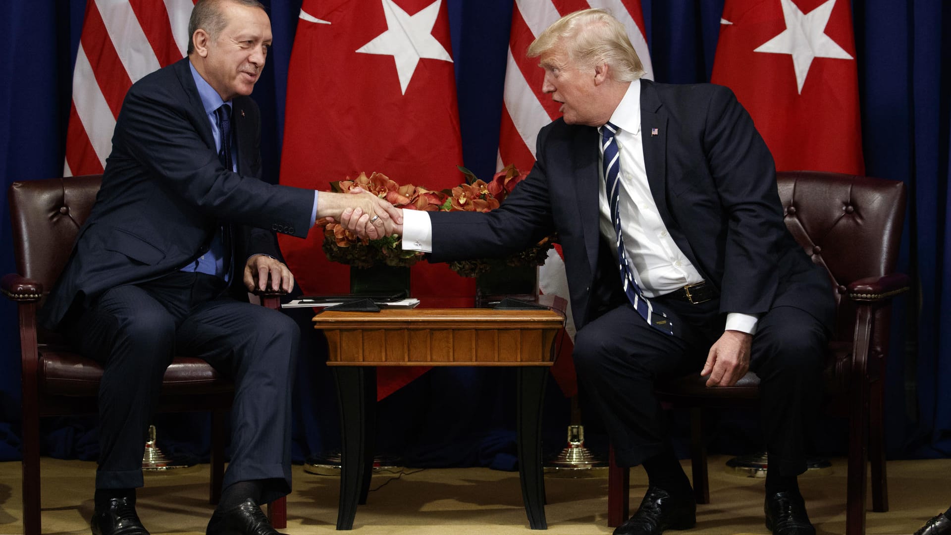 Versöhnung am Rande der UN-Vollversammlung: Erdogan und Trump beim Handschlag.