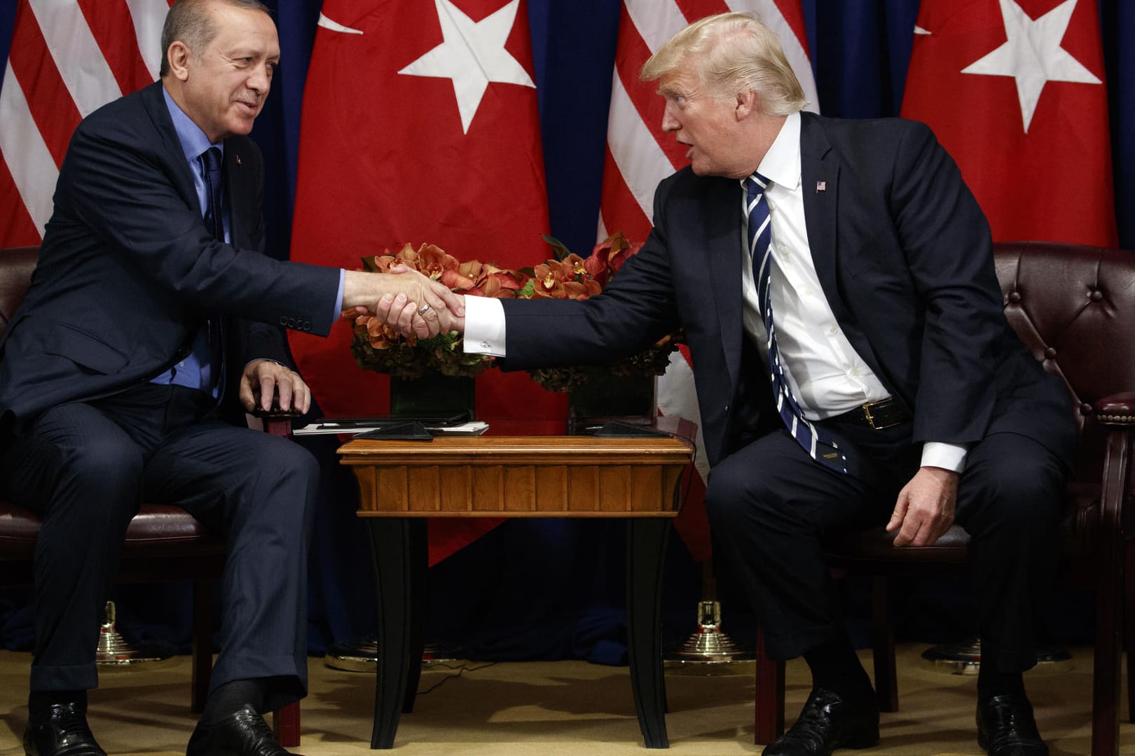 Versöhnung am Rande der UN-Vollversammlung: Erdogan und Trump beim Handschlag.