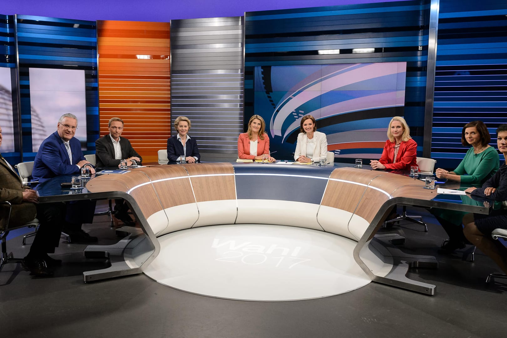 Die Spitzenkandidaten der wichtigsten Parteien in der «Schlussrunde» von ARD und ZDF zur Bundestagswahl.
