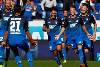 Jubel bei den Hoffenheimern über den Sieg gegen Schalke.