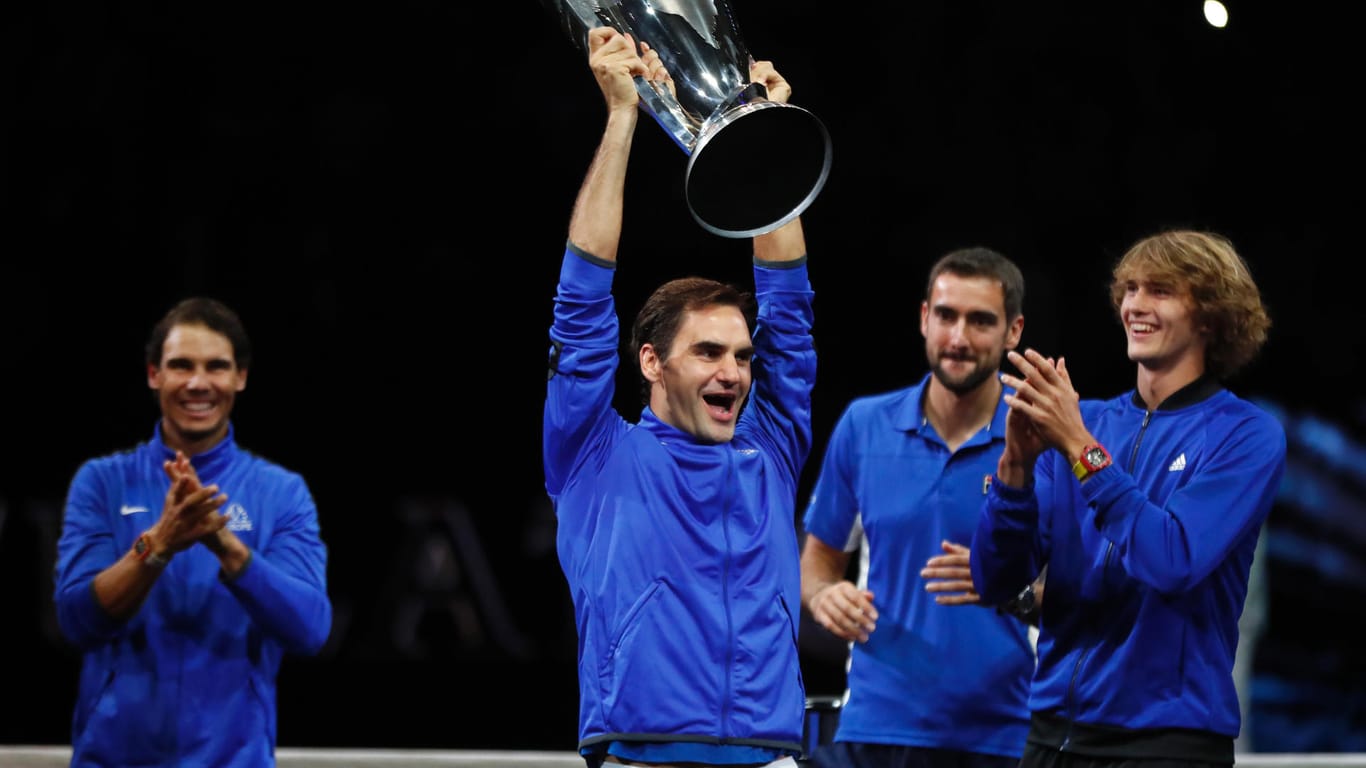 Roger Federer und das Team Europa feiern den Triumph beim Laver Cup.