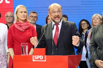 Kämpferisch: SPD-Kanzlerkandidat Martin Schulz nach der Wahlschlappe im Willy-Brandt-Haus.