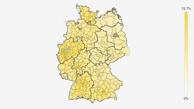 Bei der FDP bietet die Landkarte das ausgeglichenste Bild aller im Bundestag vertretenen Parteien.