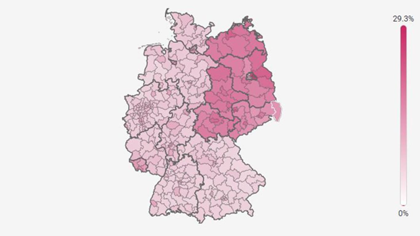 Eine seltene Linken-Hochburg außerhalb Ostdeutschlands bildet das Saarland.