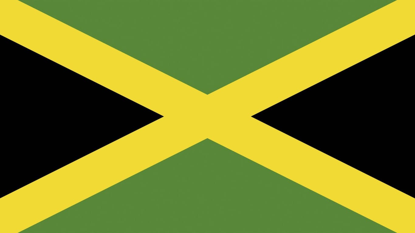 Die Flagge Jamaikas aus den drei Farben Schwarz-Gelb-Grün, die einen deutschen Journalisten zum Namen einer neuen Koaltionsgemeinschaft inspirierte.