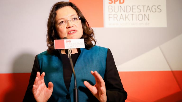 Andrea Nahles steht wegen einer umstrittenen Äußerung gegen die Union in der Kritik.