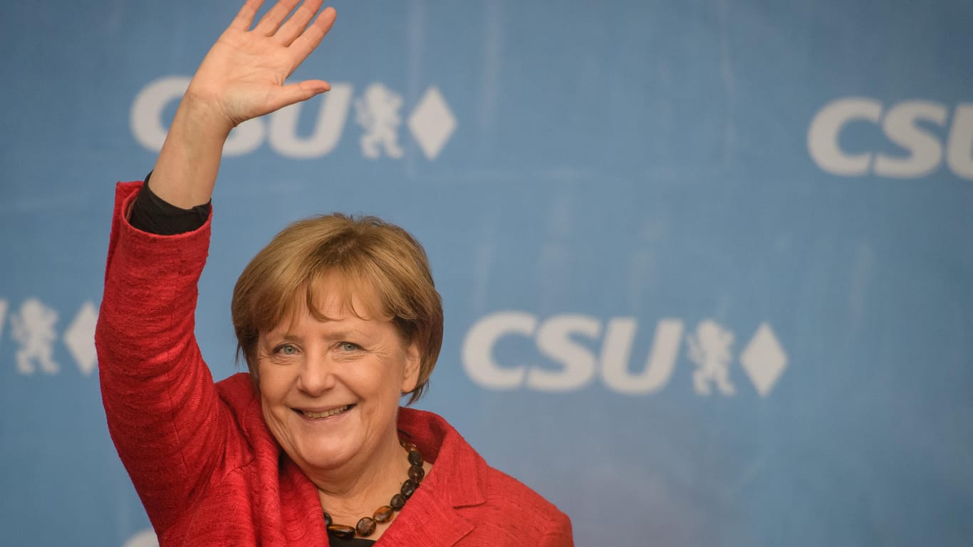 Bundeskanzlerin Angela Merkel auf Wahlkampftour.