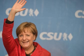 Bundeskanzlerin Angela Merkel auf Wahlkampftour.