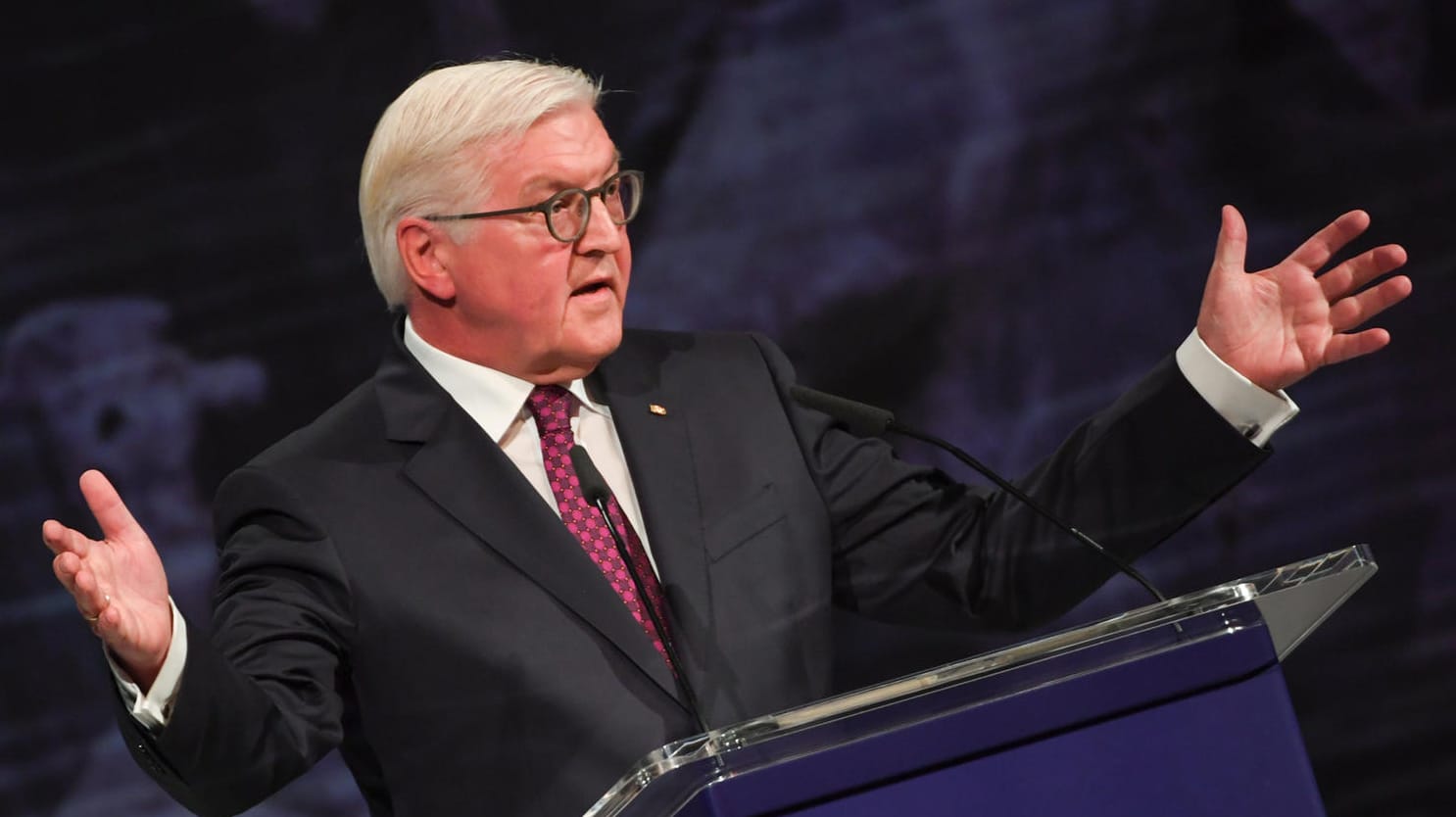 Bundespräsident Frank-Walter Steinmeier (SPD) bei seiner Rede zum Tag der Deutschen Einheit in Mainz.