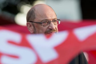 SPD-Kanzlerkandidat Martin Schulz bei einem Wahlkampfauftritt in Göttingen (Niedersachsen).