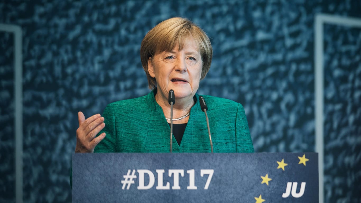 Bundeskanzlerin Angela Merkel (CDU) beim "Deutschlandtag" der Jungen Union.
