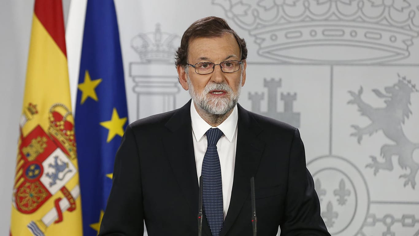 Spaniens Ministerpräsident Mariano Rajoy bei einer Pressekonferenz in Madrid.