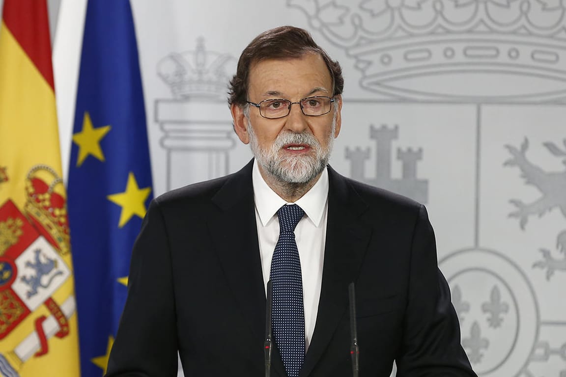 Spaniens Ministerpräsident Mariano Rajoy bei einer Pressekonferenz in Madrid.