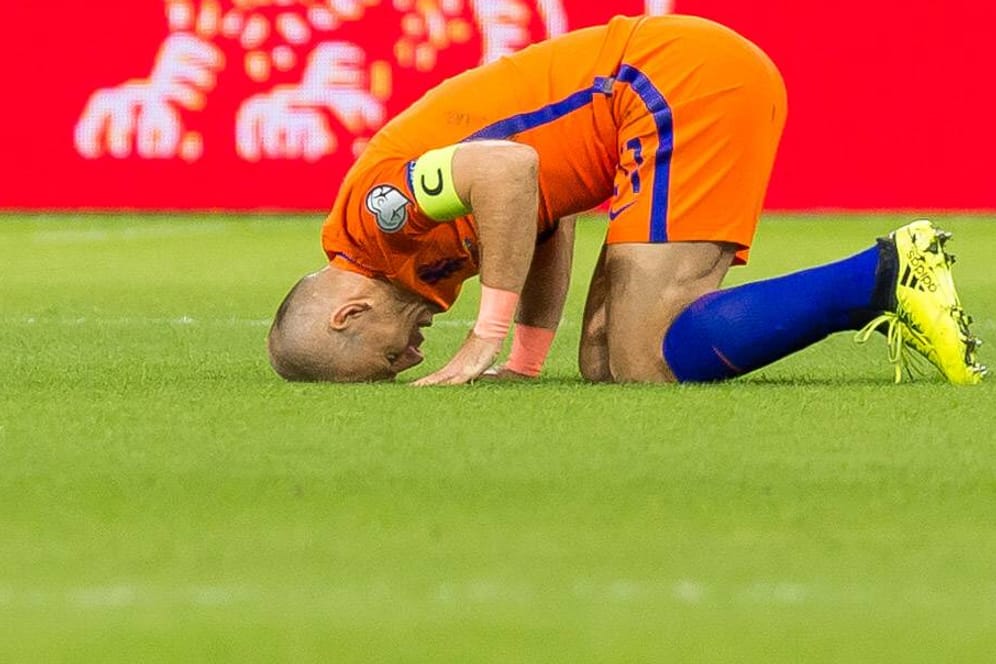 Arjen Robben hat mit den Niederlanden die WM-Qualifikation verpasst.