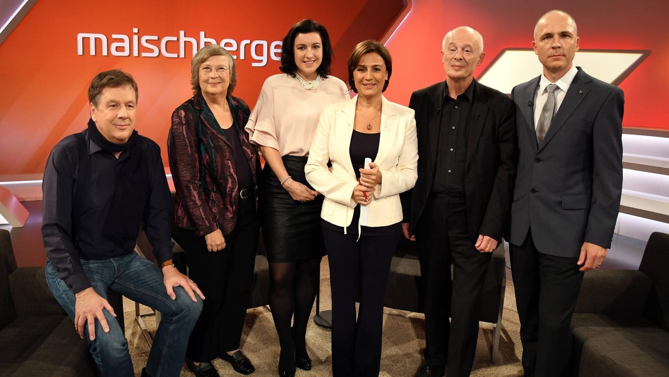 Bei Sandra Maischberger diskutierten: Jörg Kachelmann, Bärbel Höhn, Dorothee Bär, Hans Joachim Schellnhuber und Alex Reichmuth (von links nach rechts).