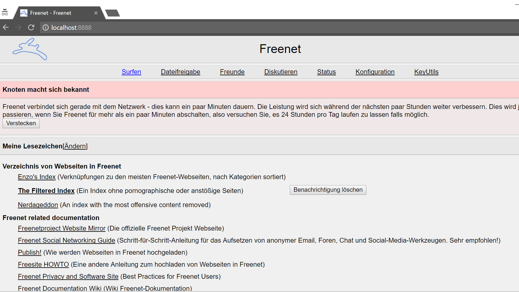 Freenet ist eine alternative Darknet-Technologie.