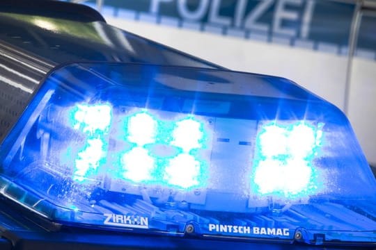 Ein Blaulicht leuchtet auf dem Dach eines Polizeiwagens: In Dresden hat ein Polizist auf einen bewaffneten Mann geschossen.