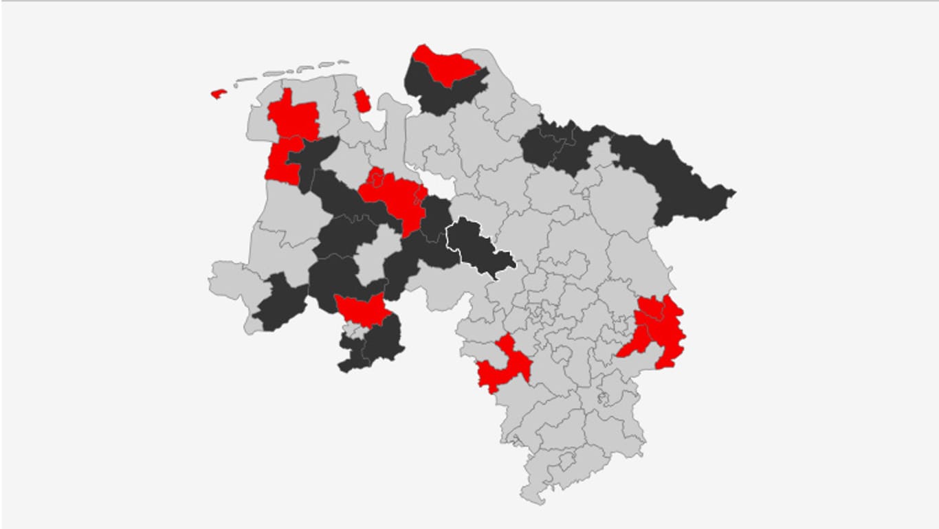 Die Wahlkreise in Niedersachsen.