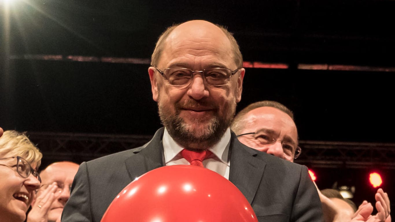 SPD-Parteichef Martin Schulz während einer Wahlkampfveranstalltung in Hannover (Niedersachsen).