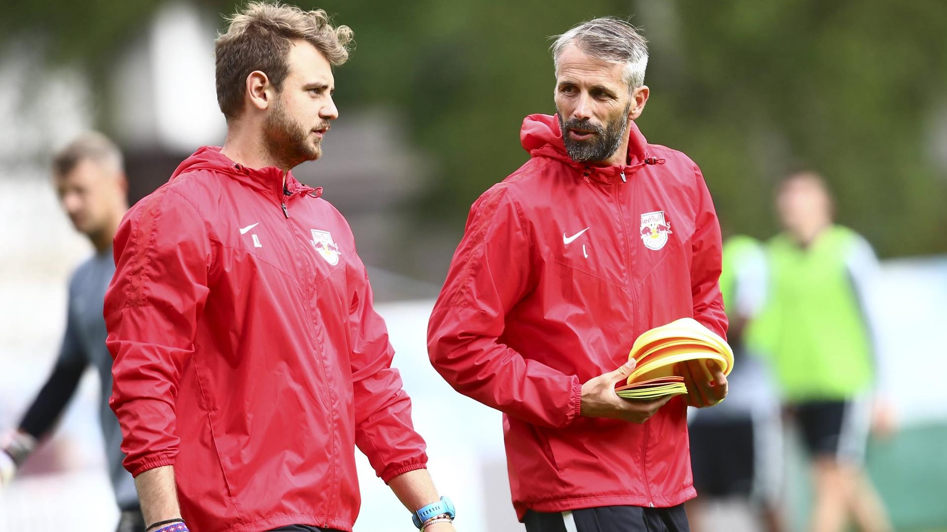 Rene Maric (l.) ist seit 2016 Assistent von Marco Rose.