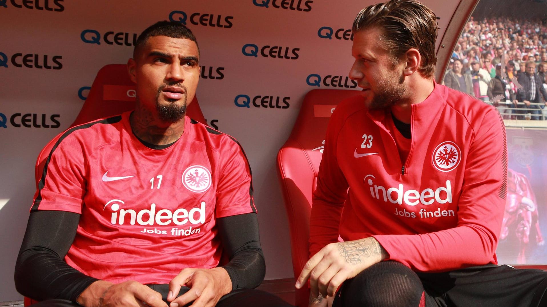 Marco Russ (r.) versteht sich gut mit Eintracht-Neuzugang Kevin-Prince Boateng.