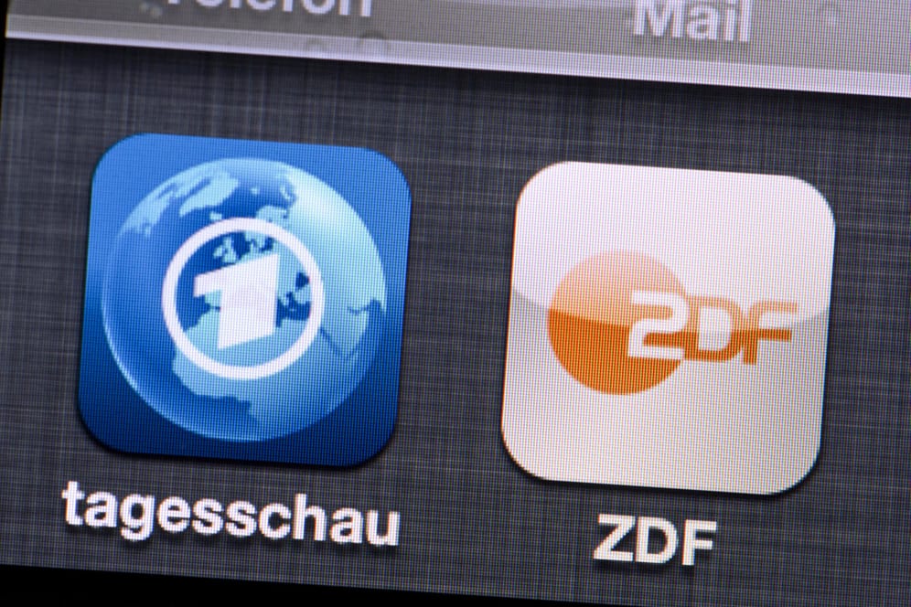 Logos der ARD-tagesschau-App und der ZDF-Mediathek