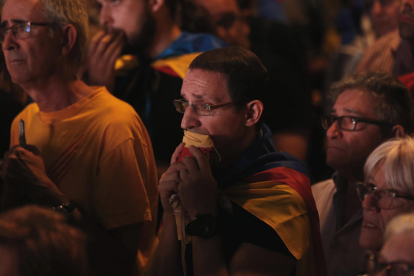 Demonstranten, die für die Unabhängigkeit Kataloniens sind, in Barcelona.