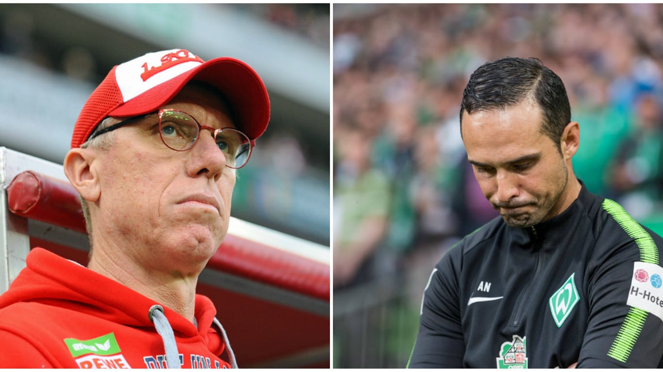 Trainer unter Druck: Kölns Peter Stöger (l.) und Bremens Alexander Nouri