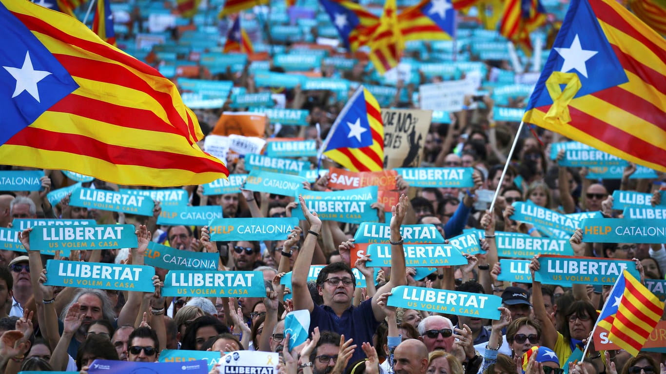 Über 400.000 Katalanen gingen in Barcelona auf die Straße.