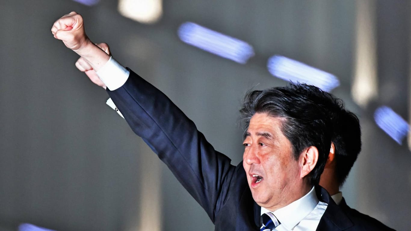 Prämierminister Shinzo Abe in Tokio nach seinem Wahlsieg.