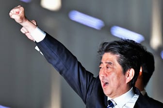 Prämierminister Shinzo Abe in Tokio nach seinem Wahlsieg.