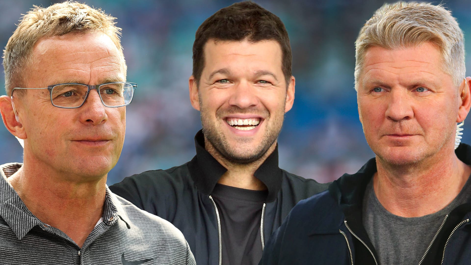 Gäste in Leipzig: Ralf Rangnick, Michael Ballack und t-online.de-Kolumnist Stefan Effenberg.