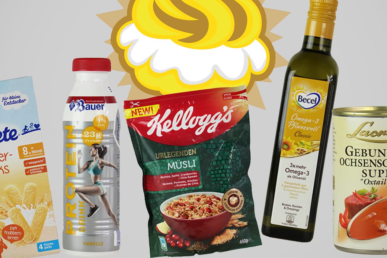 Diese fünf Produkte standen zur Wahl zum "Goldenen Windbeutel 2017". "Gewonnen" haben die Babykekse von Alete.
