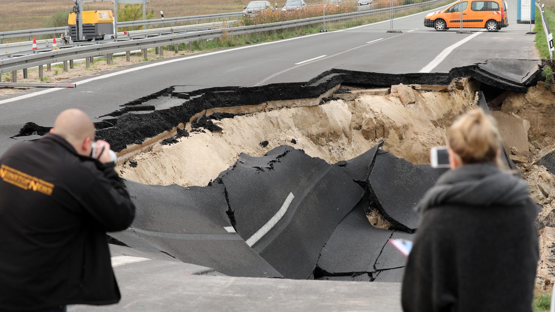 Kaputte Autobahn A20 bei Tribsees (Mecklenburg-Vorpommern)