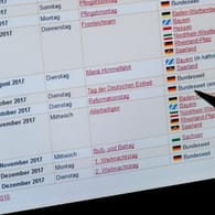 Tabelle, die die bundesweiten und regionalen Feiertage in Deutschland zeigt