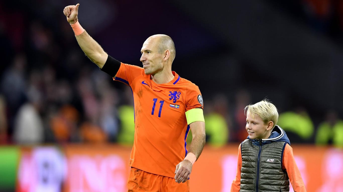 Arjen Robben beendete nach dem WM-Quali-Aus seine Karriere in der niederländischen Nationalmannschaft.