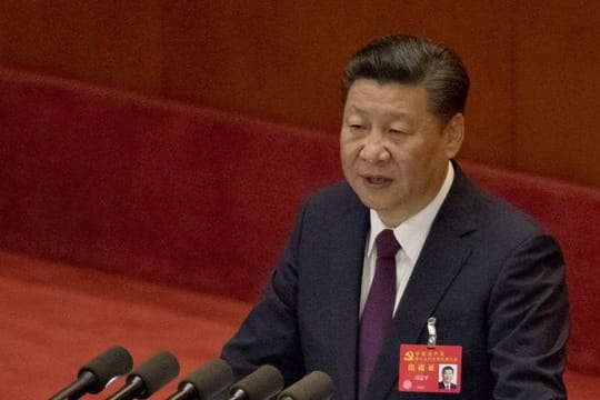Chinas Staats- und Parteichef Xi Jinping während der Eröffnungszeremonie des 19.