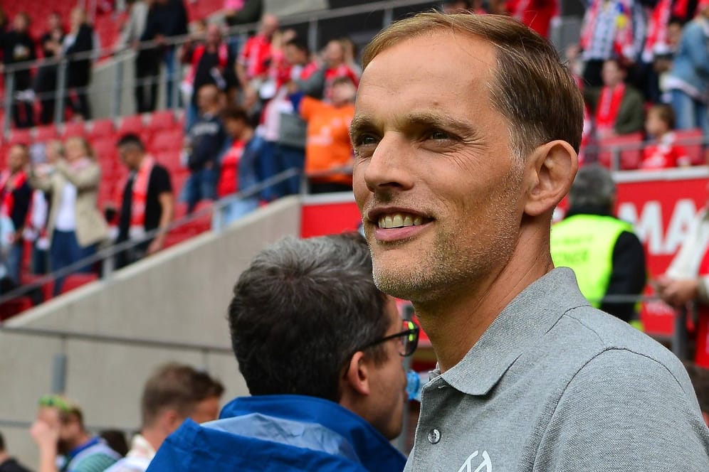 Thomas Tuchel beim Abschiedsspiel des Mainzer Urgesteins Nikolce Noveski. Der Trainer tritt seit seinem Aus als BVB-Coach nur selten öffentlich in Erscheinung.