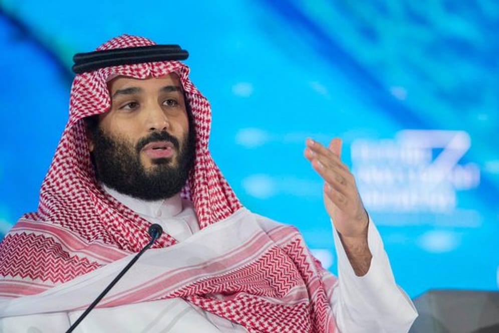 Der saudi-arabische Kronprinz Mohammed bin Salman spricht bei der Eröffnungszeremonie einer Konferenz in Riad.