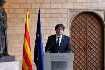 Gegen Neuwahlen: Der katalanische Regierungschef Carles Puigdemont bei seiner jüngsten Erklärung zum Konflikt mit Spanien.