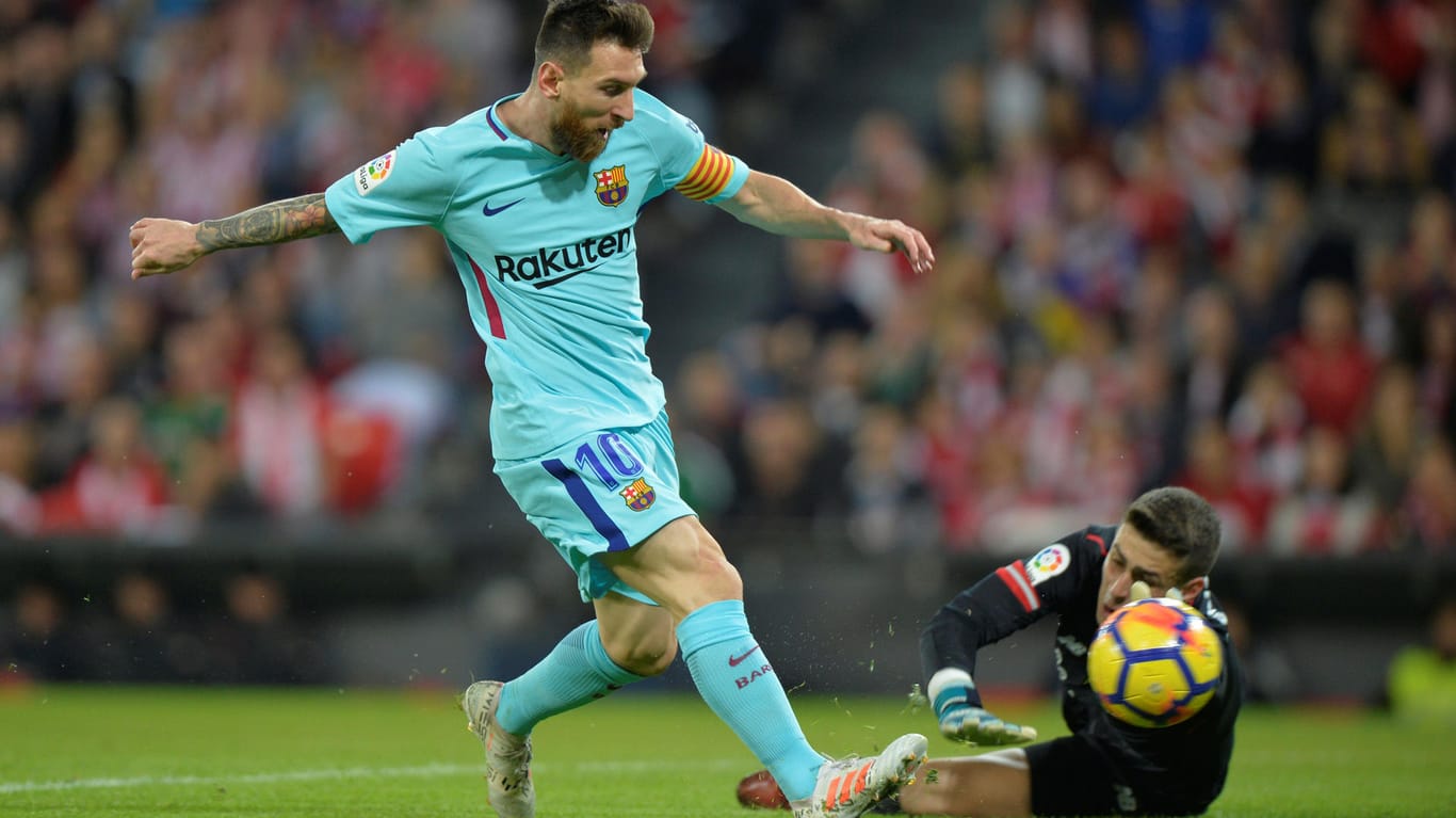 Lionel Messi erzielte in Bilbao den ersten Treffer.
