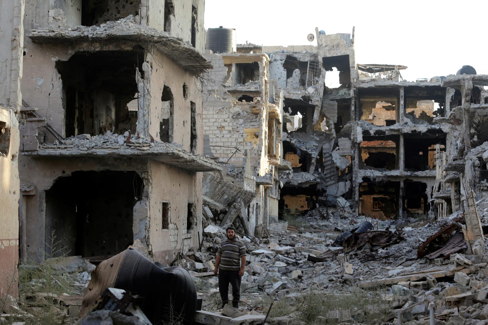 Zerstörte Häuser Libyen. Seit 2011 tobt ein Bürgerkrieg in dem nordafrikanischen Land.